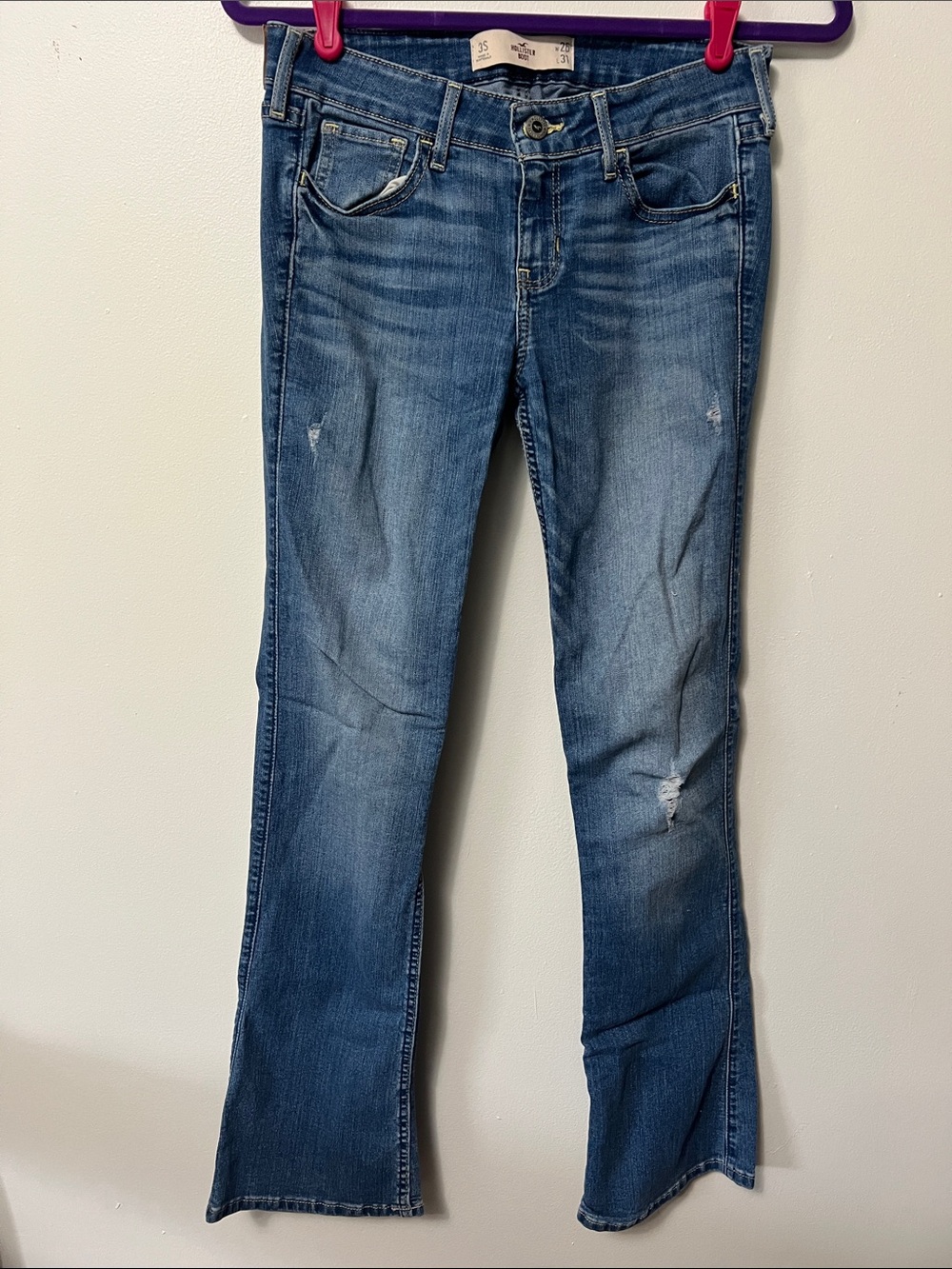 Hollister Women’s Blue Boot Cut Jeans - Mid Wash